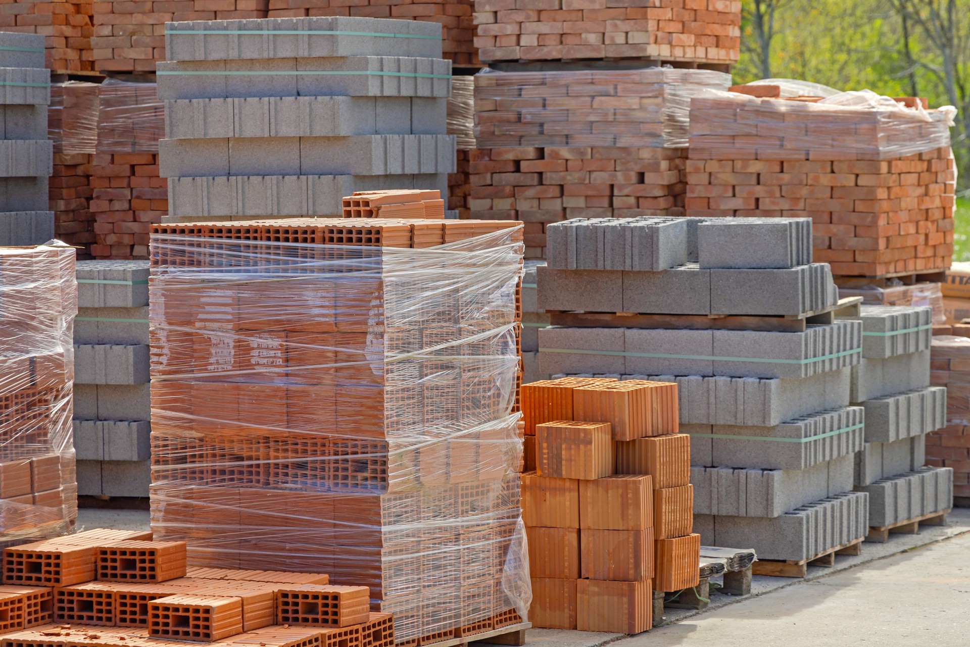 Construction Material Pallets Storage