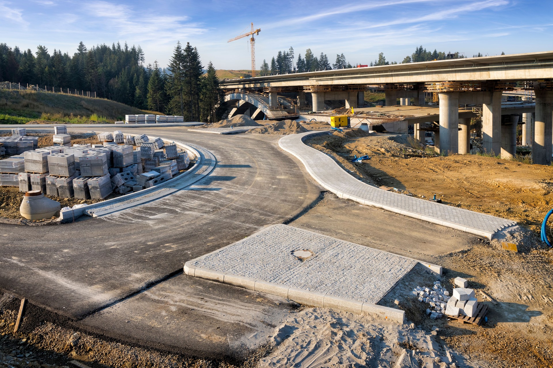 Construction of the viaducts on the new  highway in Poland